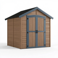 Gartengerätehaus 180 x 120 x 190 cm Kunststoff Braun Anthrazit mit Doppeltür für Außenbereich