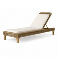 Sonnenliege 200 x 75 cm Geflecht Naturbeige mit verstellbarer Rückenlehne