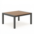 Gartentisch 160 x 90 x 75 cm Aluminium Holzoptik rechteckig