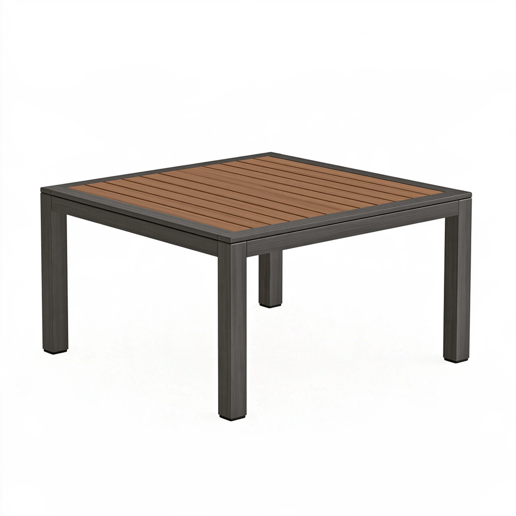 Gartentisch 150 x 90 x 75 cm Metall und Holz Braun Anthrazit für Terrasse moderner Lamellentisch