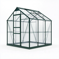 Gewächshaus 190 x 190 x 195 cm aus Aluminium und transparentem Kunststoff mit Tür und Dachfenster